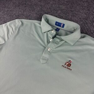 Stitch Golf Fields Ranch PGA Frisco Polo Shirt Mens Med Mint Green Short Sleeve